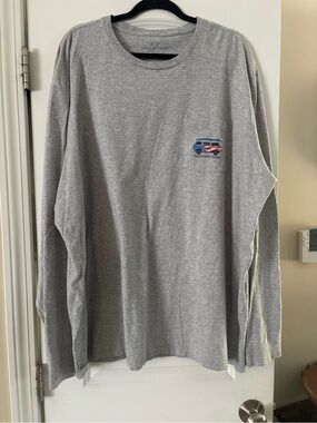 Vineyard Vines Men's Gray Long-Sleeve Pocket Tee 3XLT Americana 100% Cotton